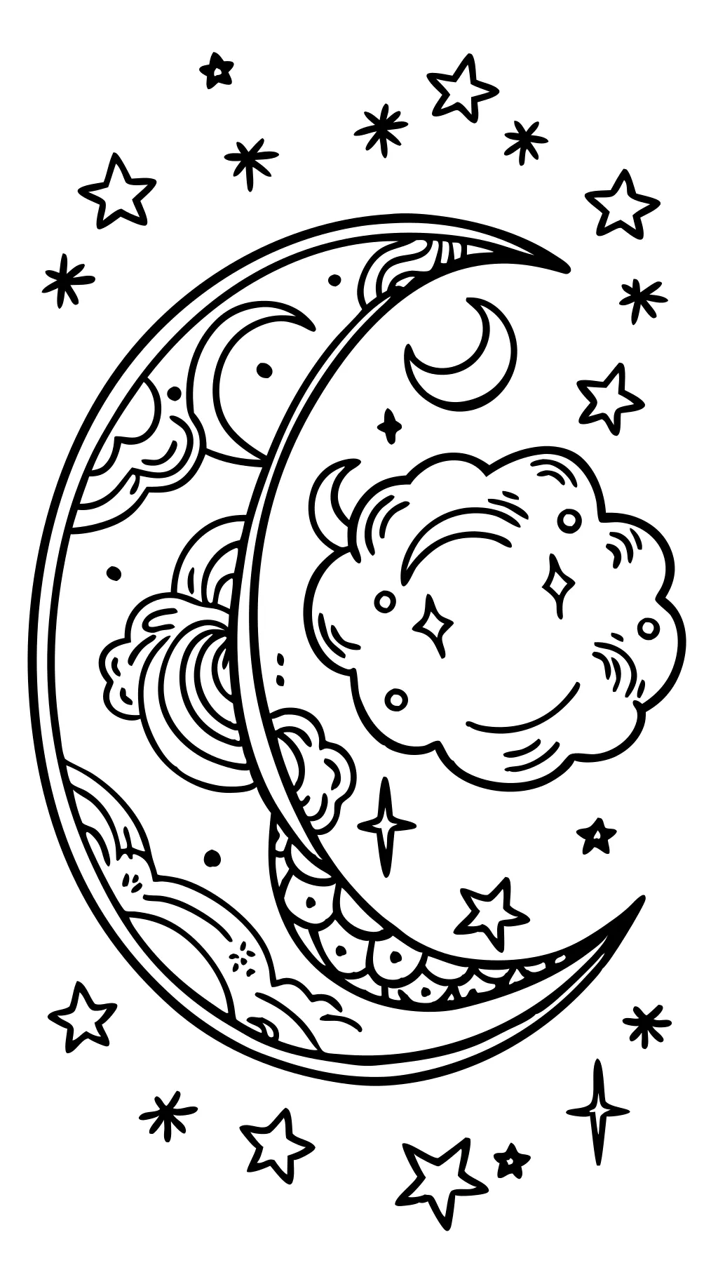 coloriages de lune pour adultes